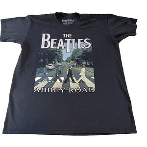 Beatles Abbey Road Black Graphic T Shirt Short Sleeve Size‎ XL